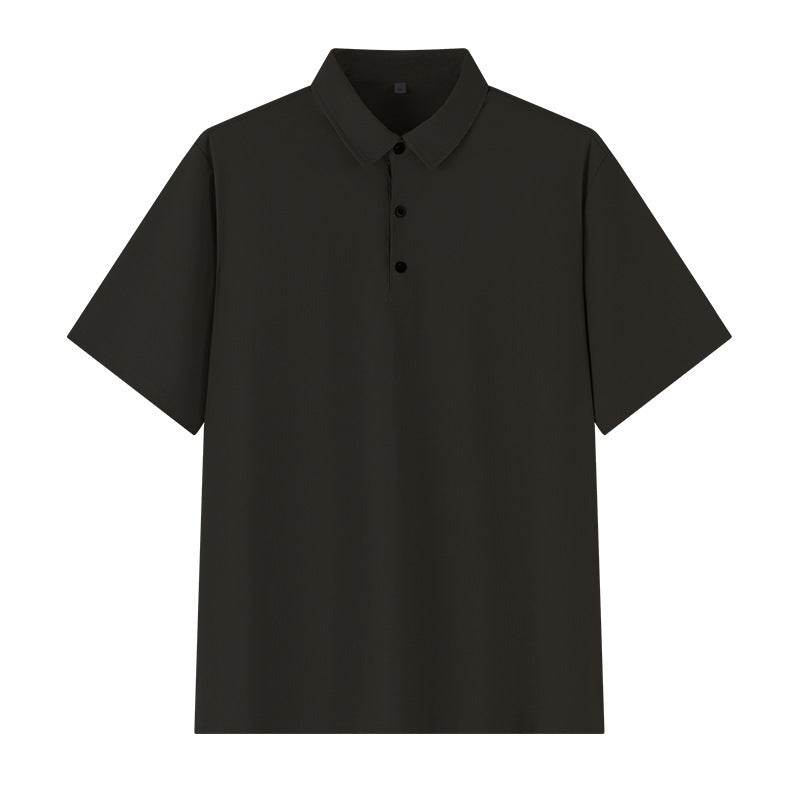 Buycenter Plus Size Seamless Polo Shirt - Ice Silk, Short Sleeve for Summer - Buy Center US