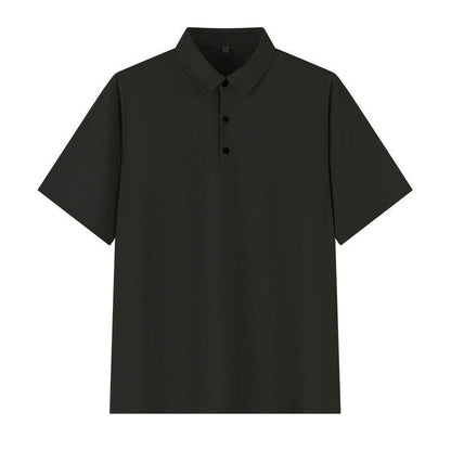 Buycenter Plus Size Seamless Polo Shirt - Ice Silk, Short Sleeve for Summer - Buy Center US