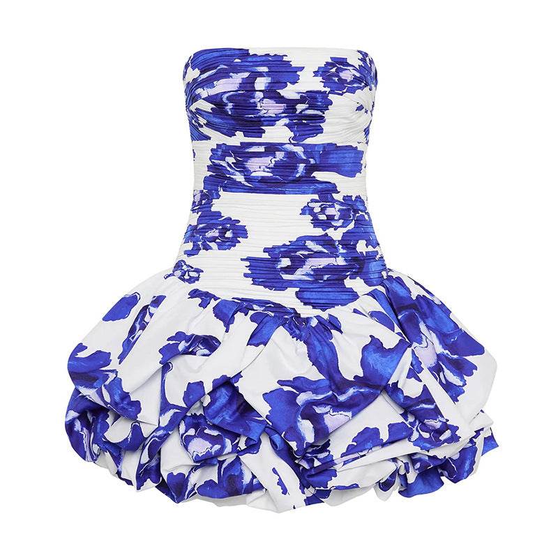Floral Off-the-Shoulder Tube Top Dress - Sexy High Waist Pettiskirt - Buy Center US