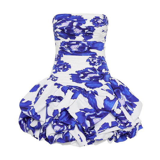 Floral Off-the-Shoulder Tube Top Dress - Sexy High Waist Pettiskirt - Buy Center US