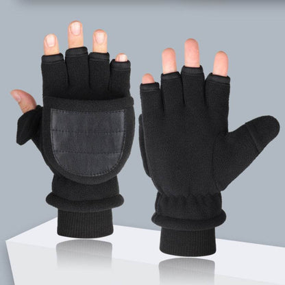 Buycenter Double-Layer Velvet Gloves - Touch Screen Half Finger Design - Buy Center US