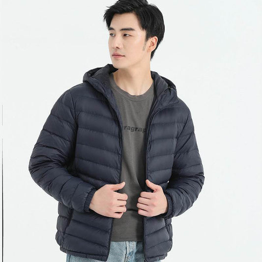 Buycenter Men's Thin Hood Down Jacket - Trendy Slim Fit for Winter - Buy Center US