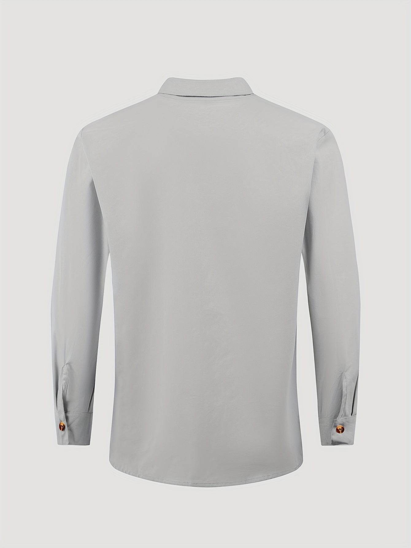 Men's Casual Cotton Linen V-Neck Shirt & Pants Set - Spring/Fall Fashion - Buy Center US