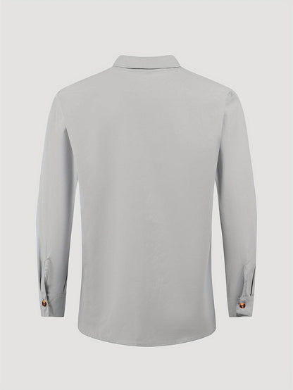 Men's Casual Cotton Linen V-Neck Shirt & Pants Set - Spring/Fall Fashion - Buy Center US