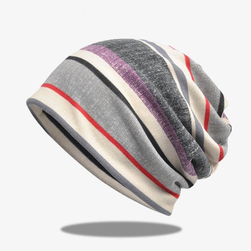 Buycenter Striped Scarf Hat for Men & Women - Unisex Casual Pullover - Buy Center US