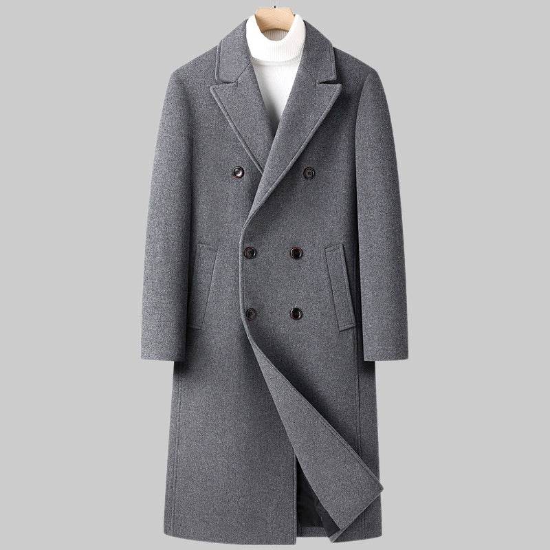 Buycenter Double Breasted Long Woolen Coat - Stylish & Versatile Outerwear - Buy Center US