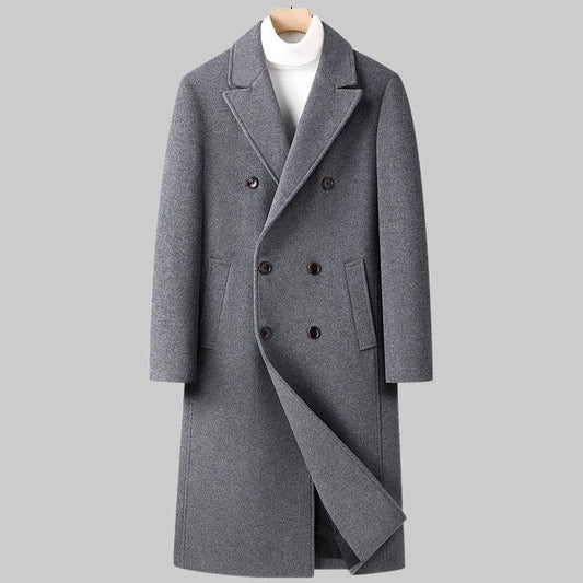 Buycenter Double Breasted Long Woolen Coat - Stylish & Versatile Outerwear - Buy Center US