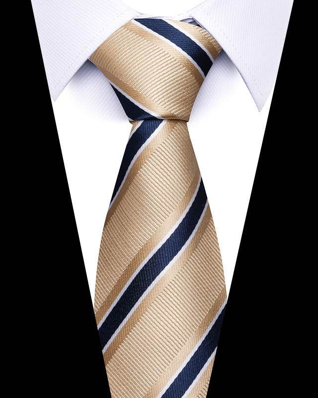 Buycenter 8cm Striped Tie - High-Quality Polyester for Professional Styling - Buy Center US