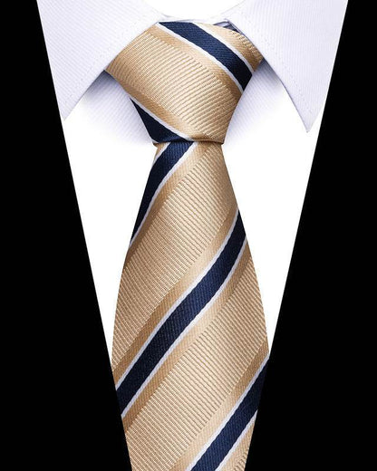 Buycenter 8cm Striped Tie - High-Quality Polyester for Professional Styling - Buy Center US