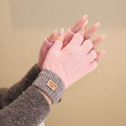 Warm Wool Knitted Half Finger Gloves - Touch Screen & Windproof - Buy Center US