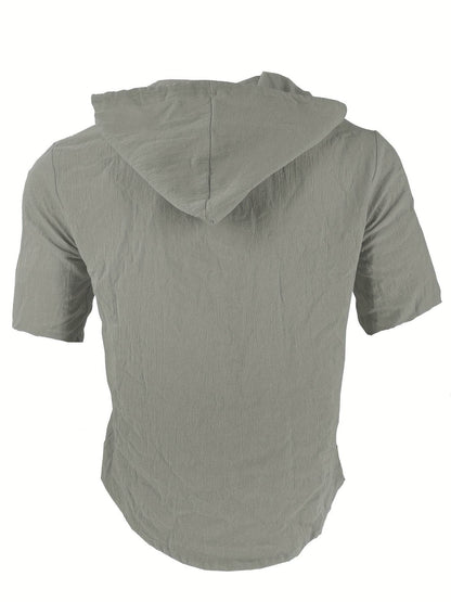 Men's Lightweight Linen Blend Hoodie & Pants Set - Quick-Dry, Regular Fit - Buy Center US