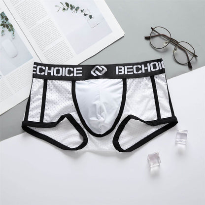 Buycenter Low Waist Mesh Underwear - Breathable Comfortable Boxers for Men - Buy Center US