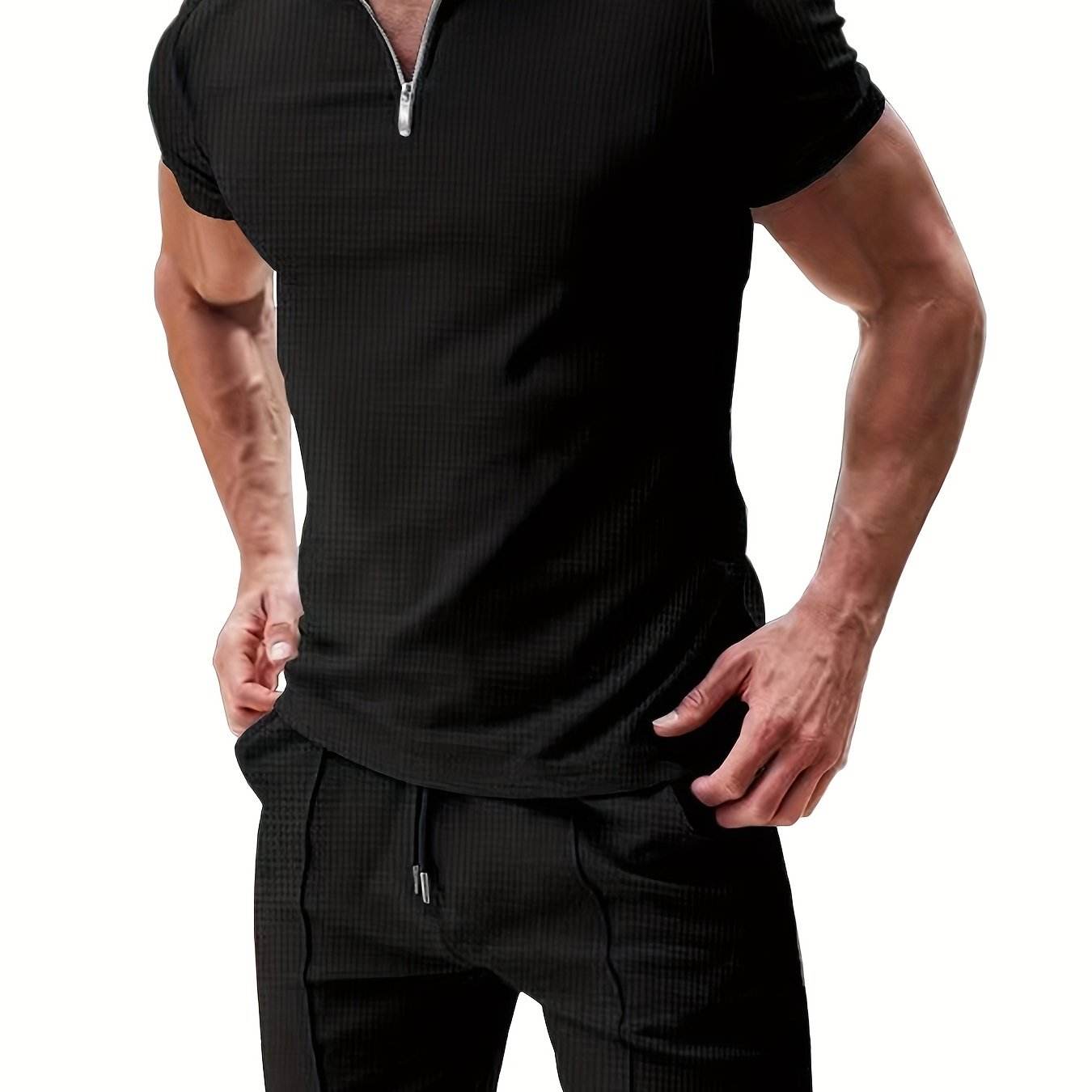 Men's Summer 2-Piece Set - Striped Casual T-Shirt & Shorts Outfit - Buy Center US