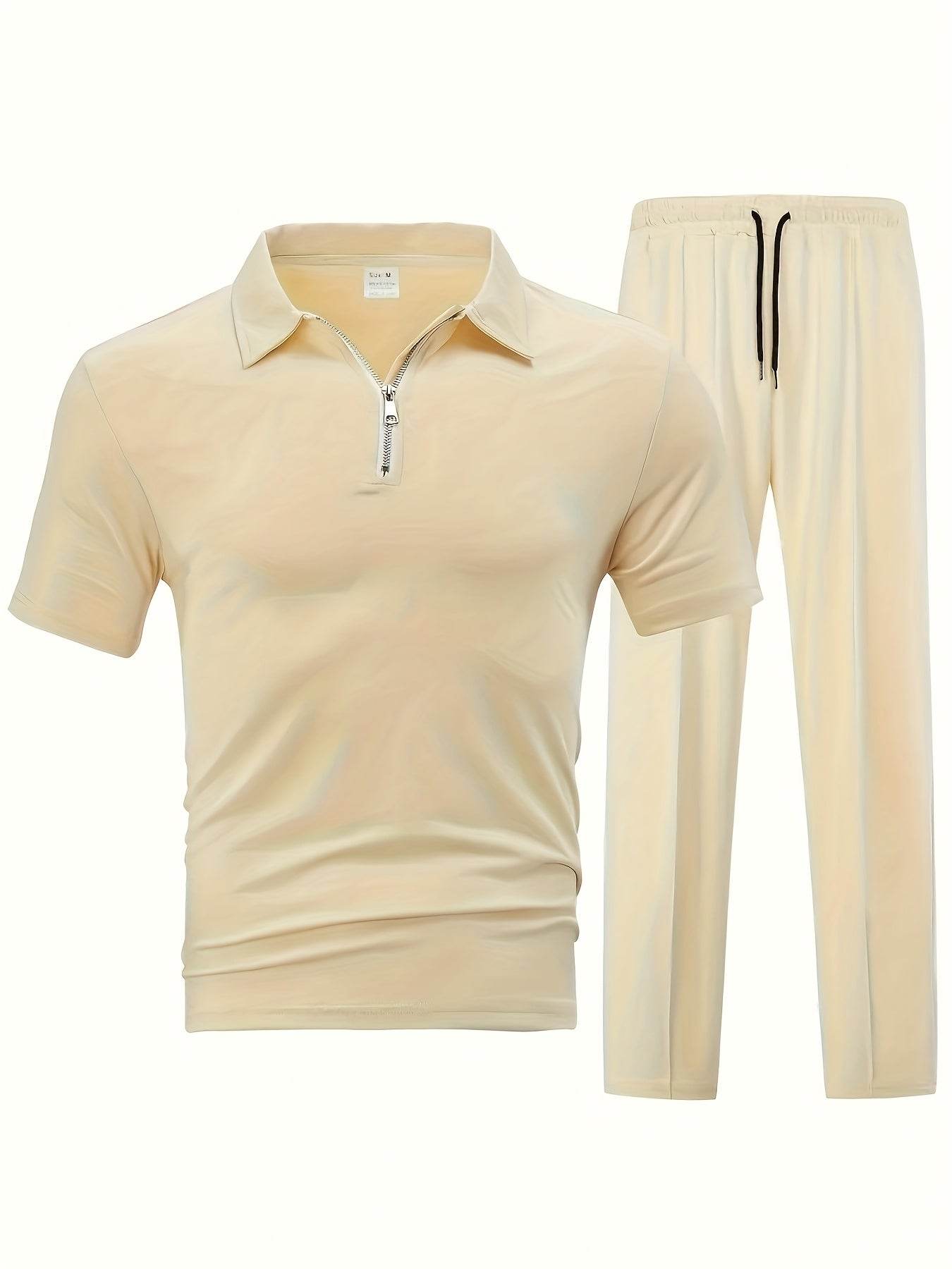 Men's Casual Outdoor Zip Short Sleeve & Pants Set - 5 Color Options - Buy Center US