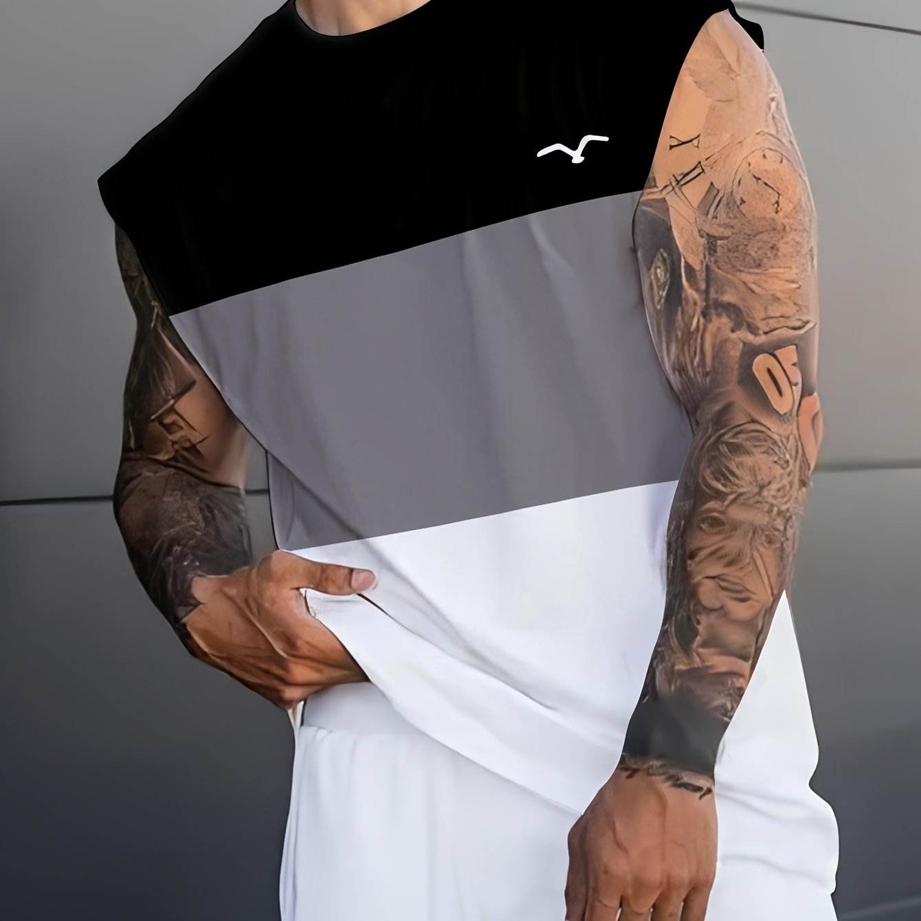 Men’s 3D Print Color Block Tank Top - Breathable Sleeveless Summer Shirt - Buy Center US