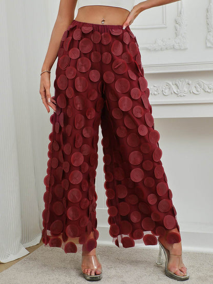 Stylish High Waist Straight Pants - Tassel Hollow Round Design for Ladies - Buy Center US