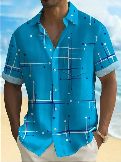 Men's Fashion Printed Short Sleeve Shirt - Slim Fit, Polyester Fabric - Buy Center US