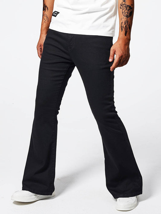 Men's Elastic Bell Bottom Pants - Classic Denim, Casual Slim Fit - Buy Center US
