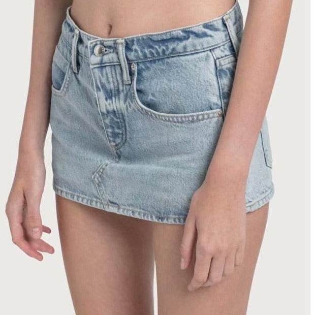 Sheath Ultra Short Denim Skirted Leggings - Trendy High Waist Styles - Buy Center US