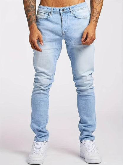 2024 Men's Skinny Fit Jeans - Casual All-Season Denim, Medium Stretch - Buy Center US