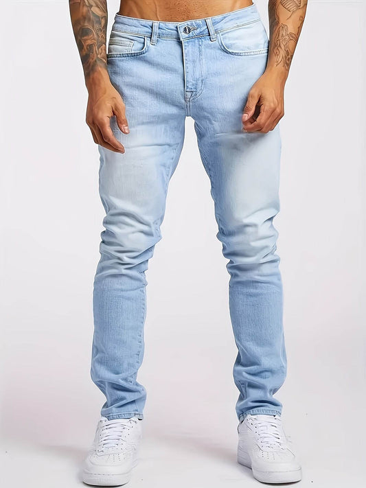 2024 Men's Skinny Fit Jeans - Casual All-Season Denim, Medium Stretch - Buy Center US