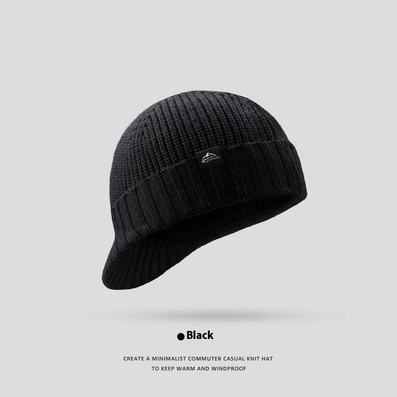 Men's Thick Wool Knitted Hat - Windproof & Warm for Autumn/Winter - Buy Center US