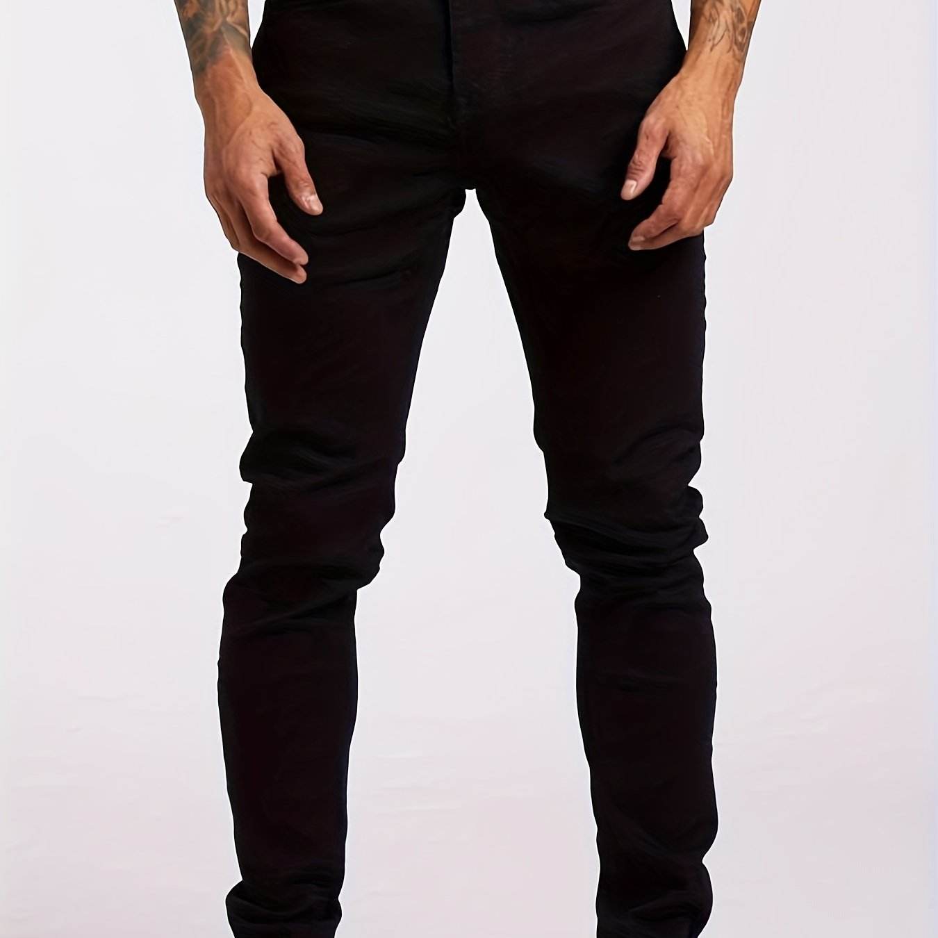 Men's Skinny Fit Stretch Denim Jeans - Light Blue All-Season Slim Style - Buy Center US