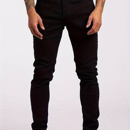 Men's Skinny Fit Stretch Denim Jeans - Light Blue All-Season Slim Style - Buy Center US