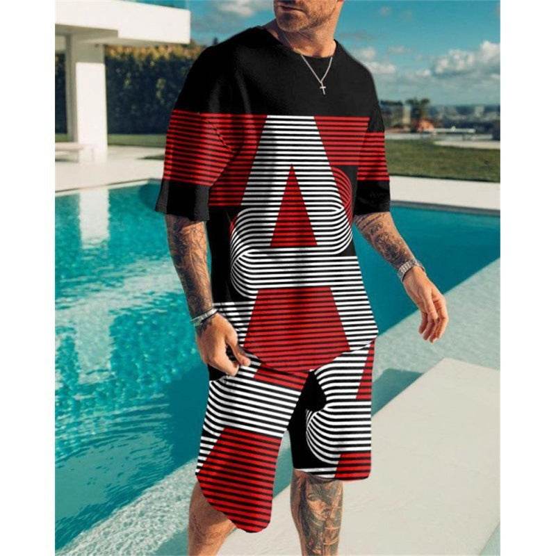 Casual Short Sleeve Men Leisure Set Suit - Multiple Colors & Sizes Available - Buy Center US