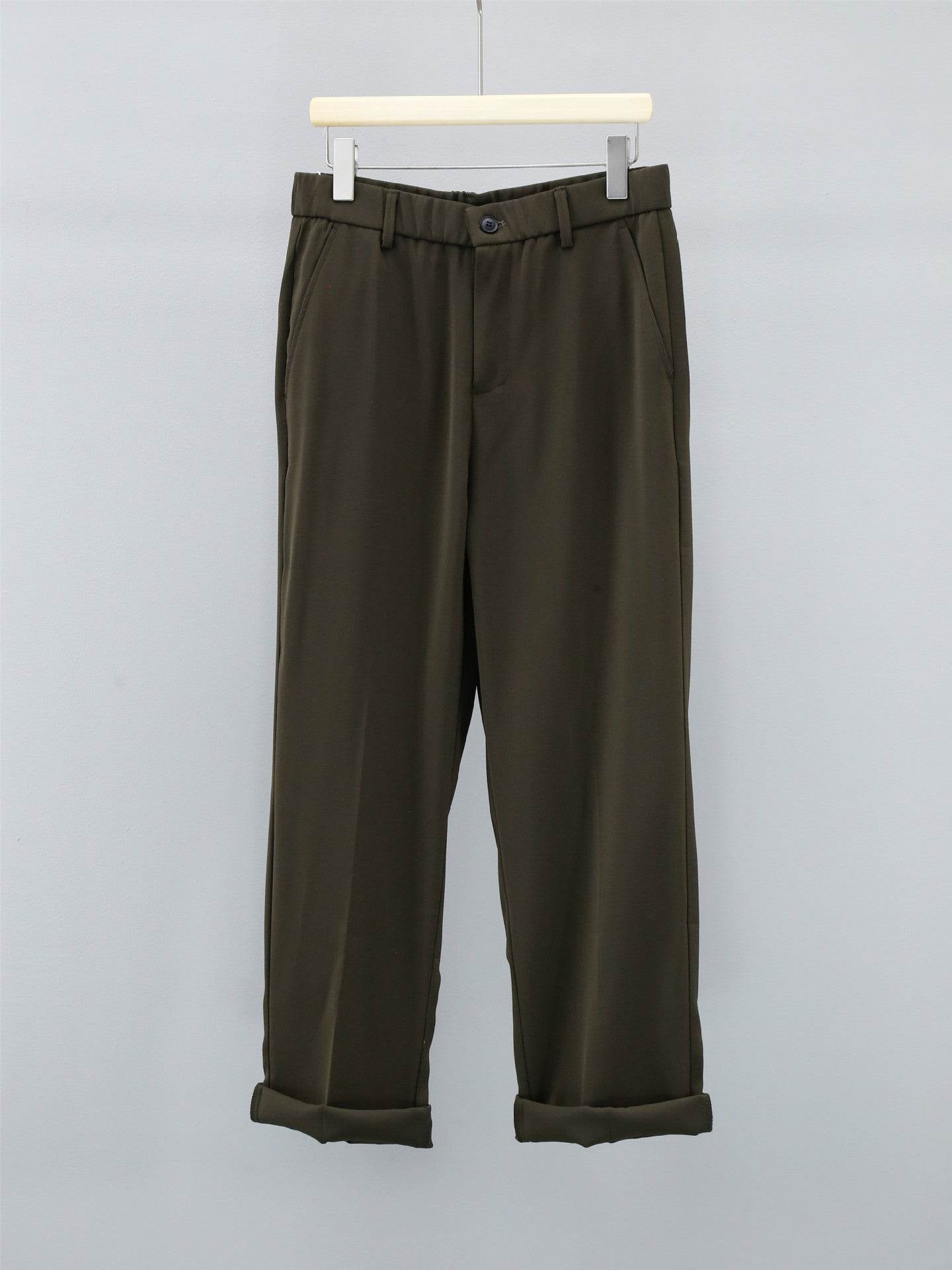 Buycenter Men's Casual Suit Pants - High-Grade Twill, Loose Fit Styles - Buy Center US