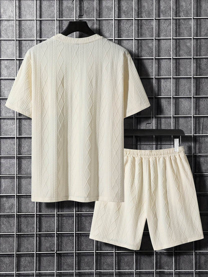 Men's Casual Outfit - Solid Color, Stretchy Knit Fabric for All Seasons - Buy Center US