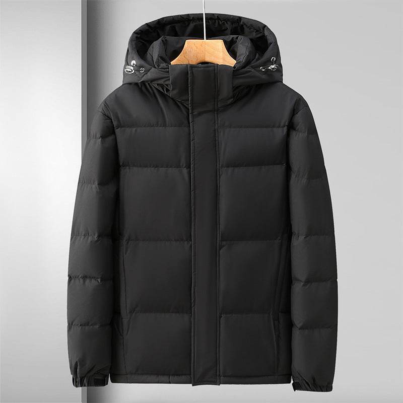 Buycenter Men's Winter Down Jacket - Hooded, Loose Fit, Polyester Fiber - Buy Center US