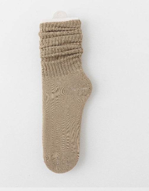 Stylish Pile Style Maillard Socks for Women - High Cylinder, Solid Colors - Buy Center US