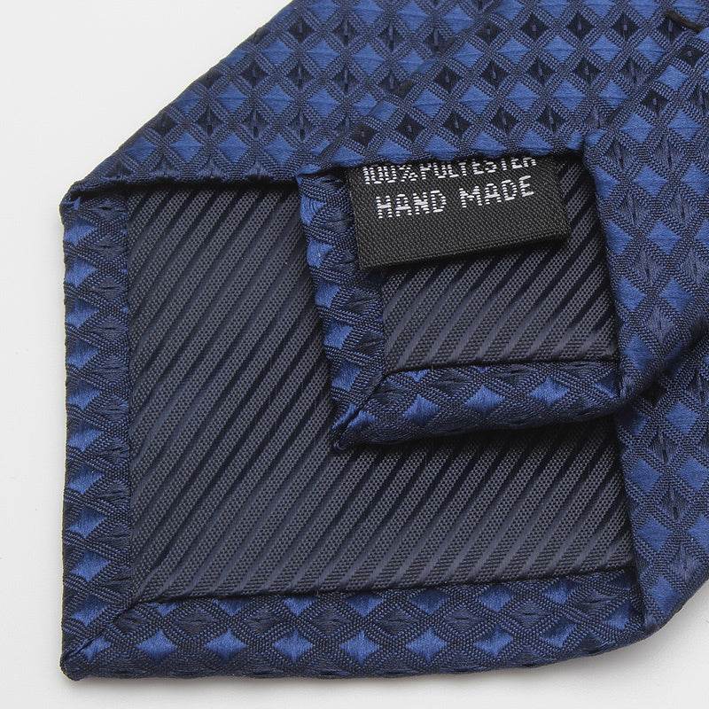 Buycenter Navy Blue Plaid Tie for Men - 7cm Business Casual Style - Buy Center US