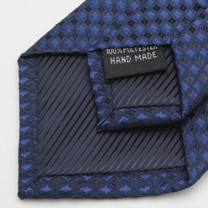 Buycenter Navy Blue Plaid Tie for Men - 7cm Business Casual Style - Buy Center US