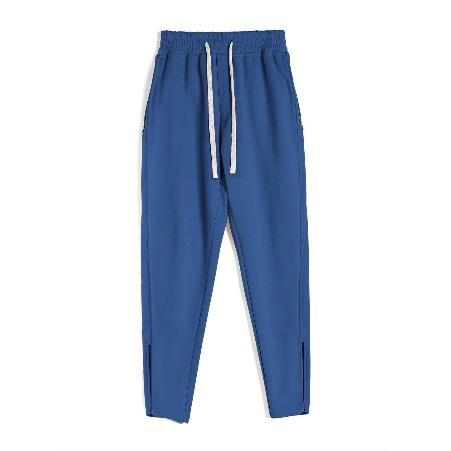 Slim Fit Ankle Banded Pants - Zipper Design & Drawstring Style - Buy Center US