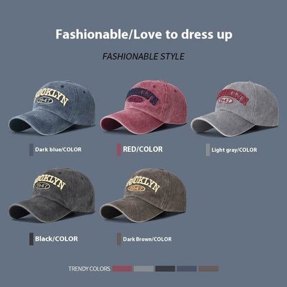 Retro Washed Cotton Cap - Men's Sun Protection & Breathable Style - Buy Center US