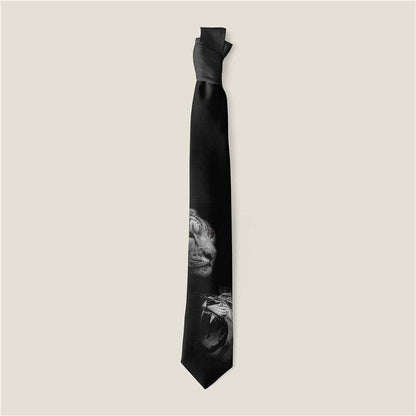 Buycenter Creative Animal Rose Print Tie - Stylish Polyester Necktie - Buy Center US