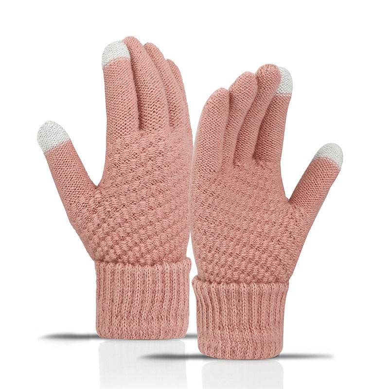 Warm Fleece-lined Cycling Gloves - Wind-proof Touchscreen Knitted Design - Buy Center US