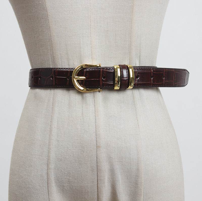 Women's Genuine Leather Fashion Belt - Versatile Decoration in Multiple Colors - Buy Center US