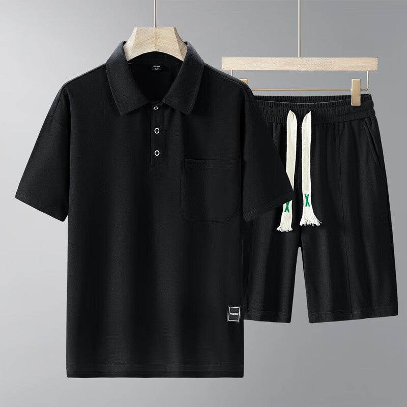 Buycenter Men's Short-Sleeved Sports Suit Set - Stylish Running & Leisure Wear - Buy Center US