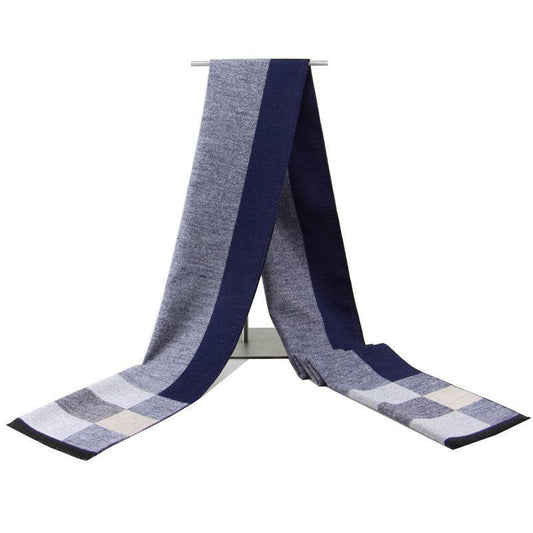 Buycenter Men's Knitted Plaid Scarf - Warm Jacquard Design for Winter - Buy Center US