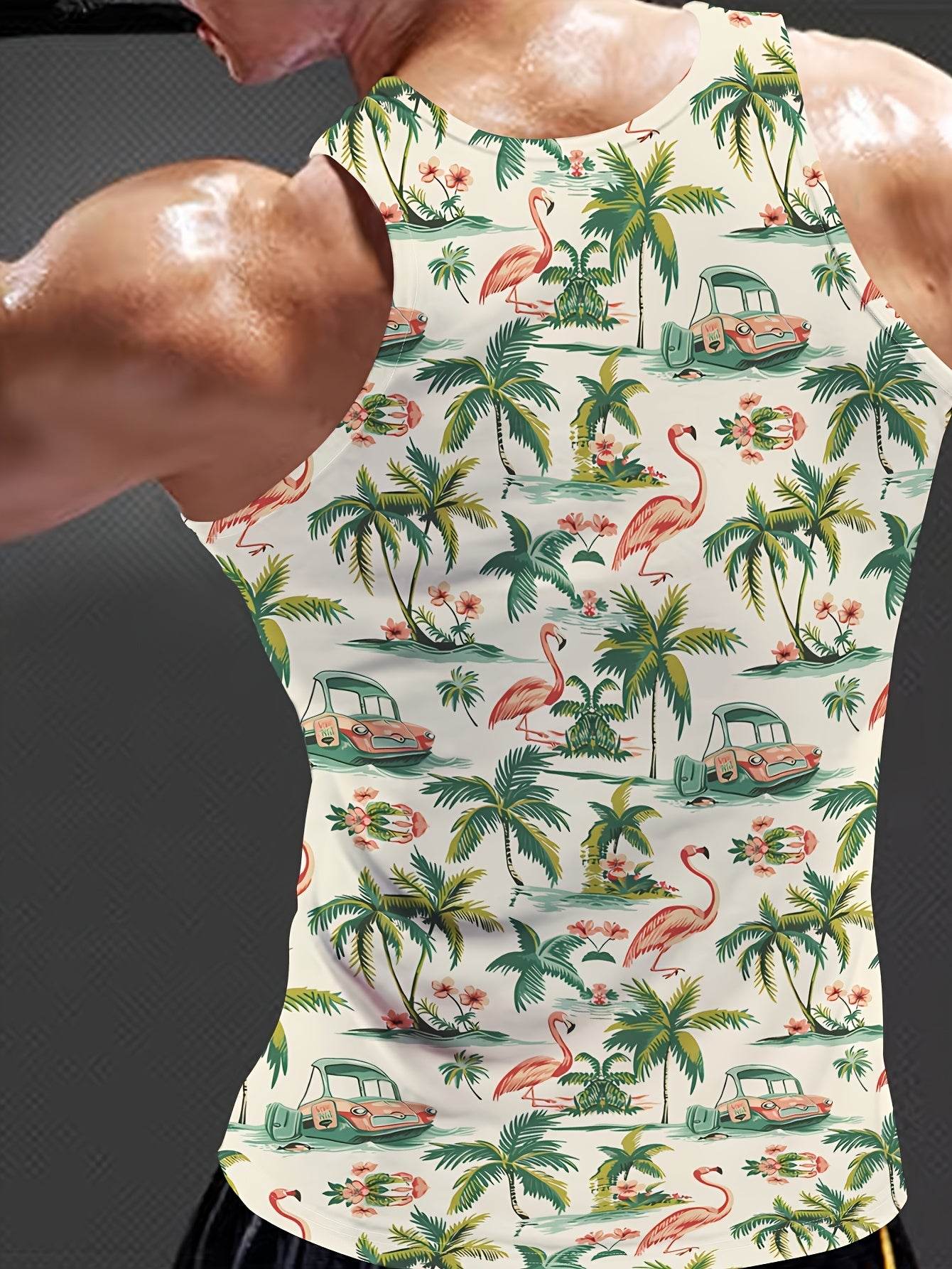 Men's Lion Graphic Print Tank Top - Casual Summer Vest, Skinny Fit - Buy Center US