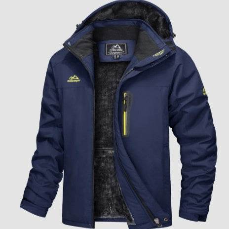 Buycenter Men's Outdoor Fleece Jacket - Warm, Loose Fit in Dark Blue - Buy Center US