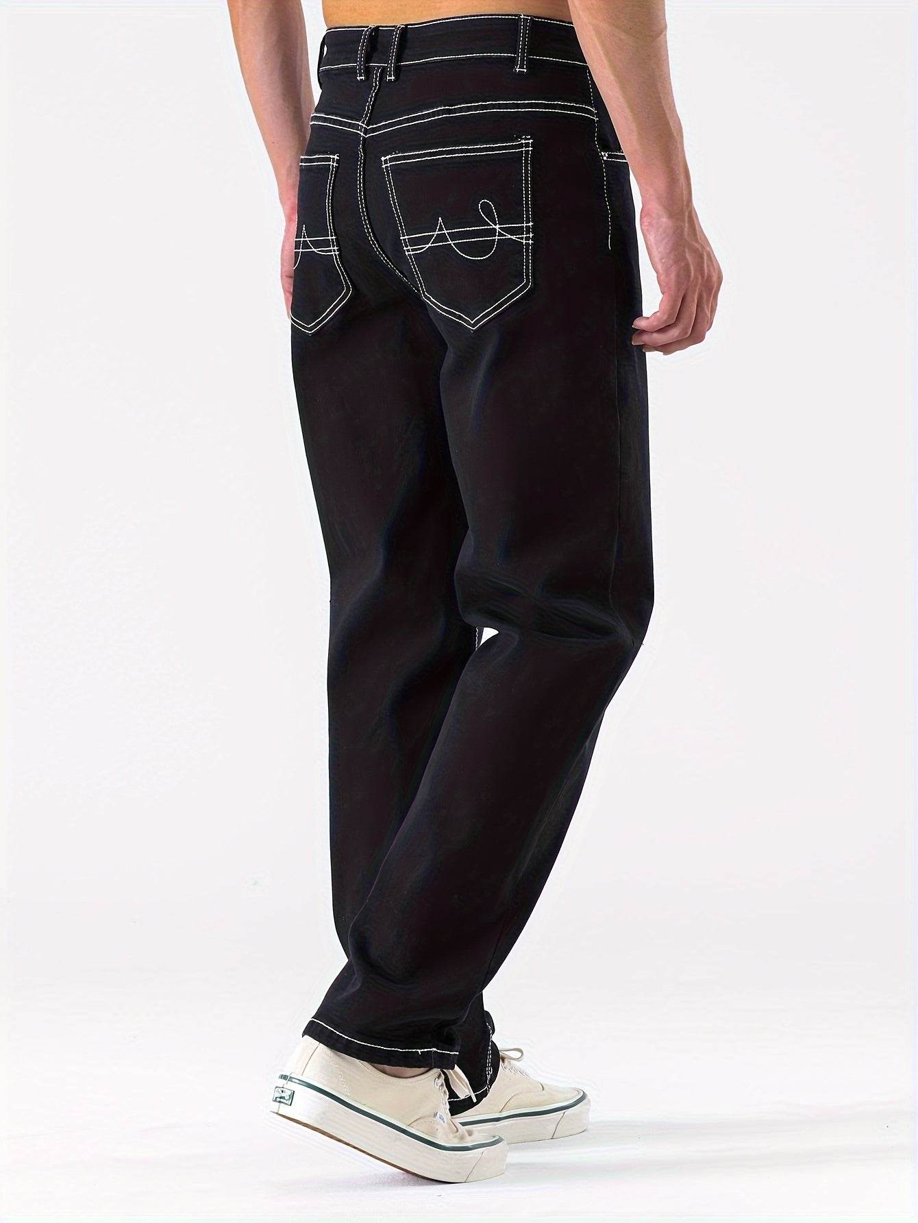 Men's Slim Fit Stretch Jeans - Chic Distressed Street Style Denim - Buy Center US