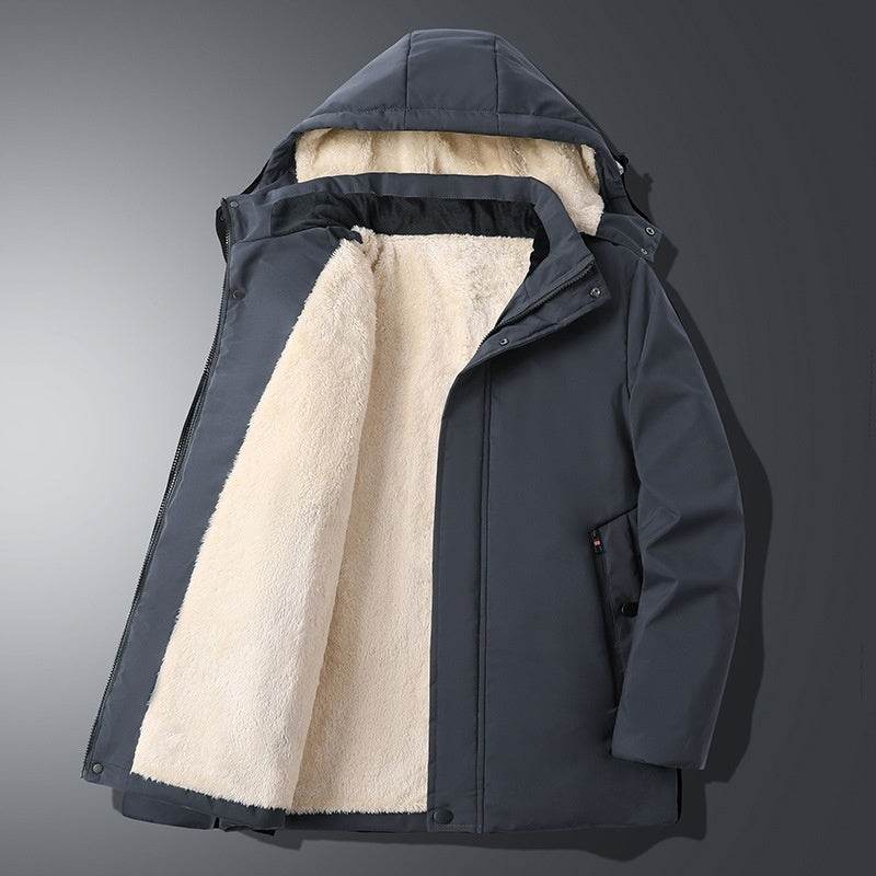 Buycenter Men's Winter Lambskin Jacket - Thickened & Warm Cotton Cardigan - Buy Center US