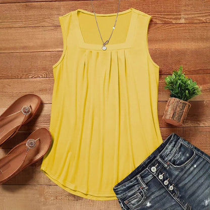 Women's Summer Pleated Halter Top - Casual Sleeveless Vest for Travel - Buy Center US