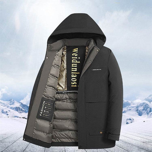 Buycenter Men's Thick Velvet Padded Jacket - Winter Business Casual Coat - Buy Center US