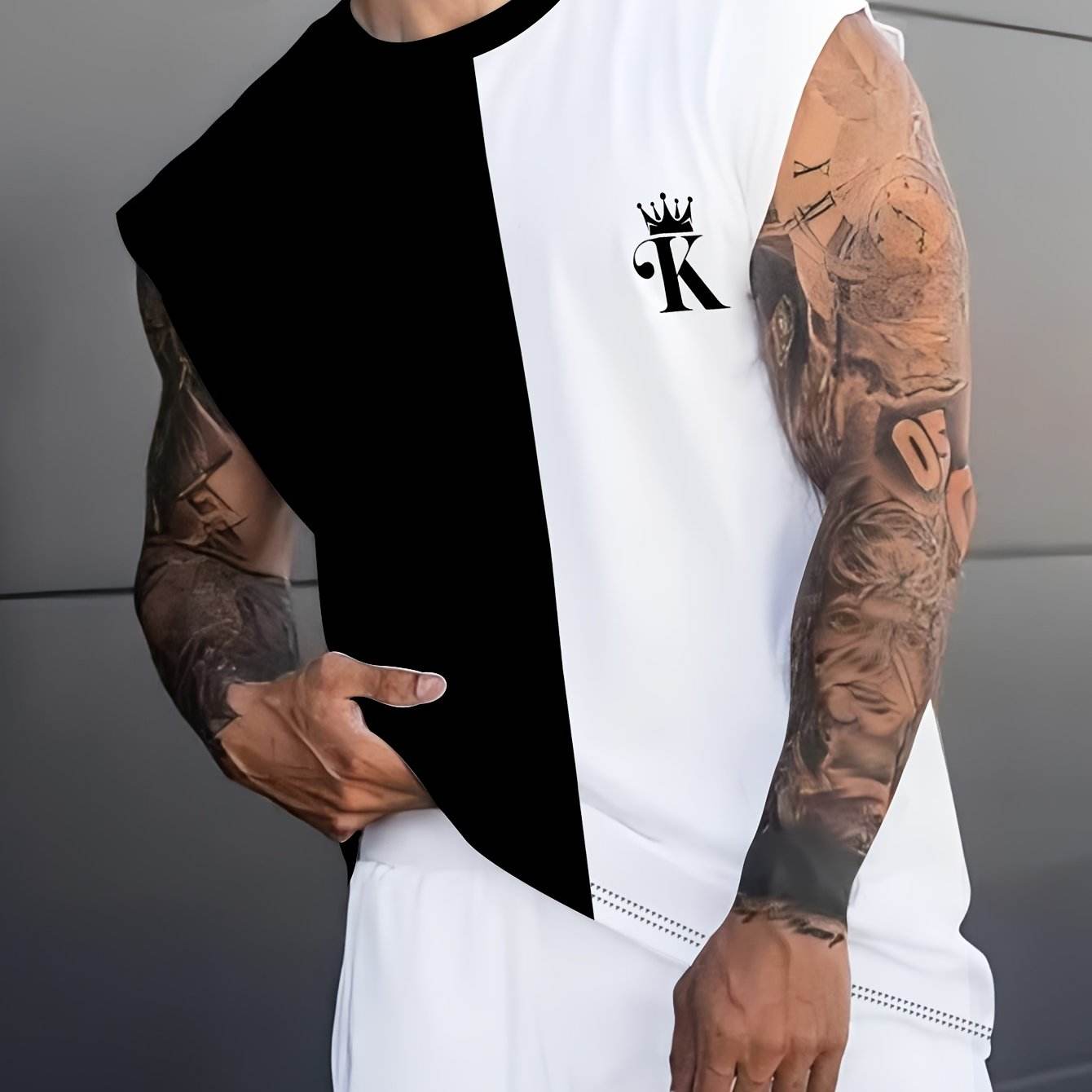 Men's 3D Color Block Sleeveless T-Shirt - Breathable Gym Sportswear - Buy Center US