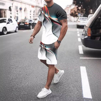 Men's Casual Printed T-Shirt & Shorts Set - Comfortable Sportswear - Buy Center US